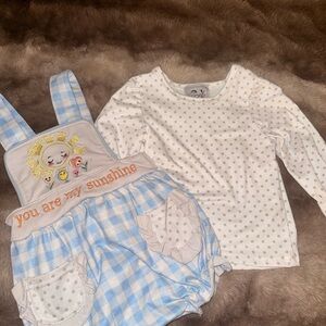 You Are My Sunshine Blue & White Kids Matching Set